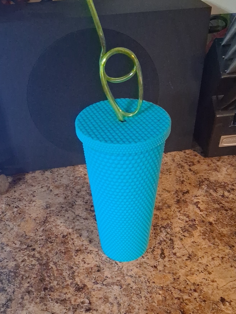 Blue Textured Silicone Tumbler with Lid